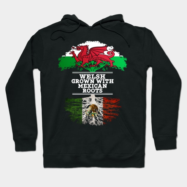 Welsh Grown With Mexican Roots - Gift for Mexican With Roots From Mexico Hoodie by Country Flags